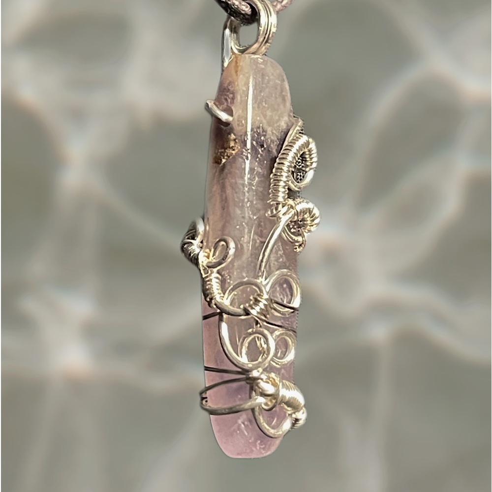 💋One-of-a-kind, handcrafted, Wire-wrapped White Amethyst Necklace